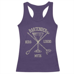 Bartender Hero Myth Legend Racerback Tank Top TS09 Purple Print Your Wear