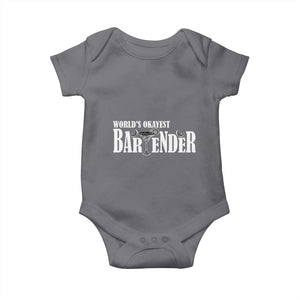 World's Okayest Bartender Baby Onesie TS09 Charcoal Print Your Wear