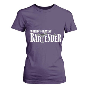 World's Okayest Bartender T Shirt For Women TS09 Purple Print Your Wear