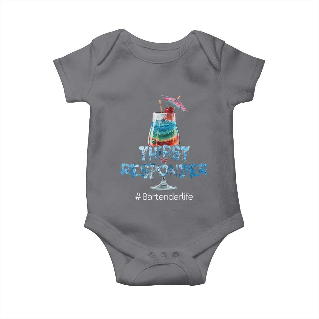 Funny Bartender Baby Onesie Thirst Responder Mixologists TS09 Charcoal Print Your Wear