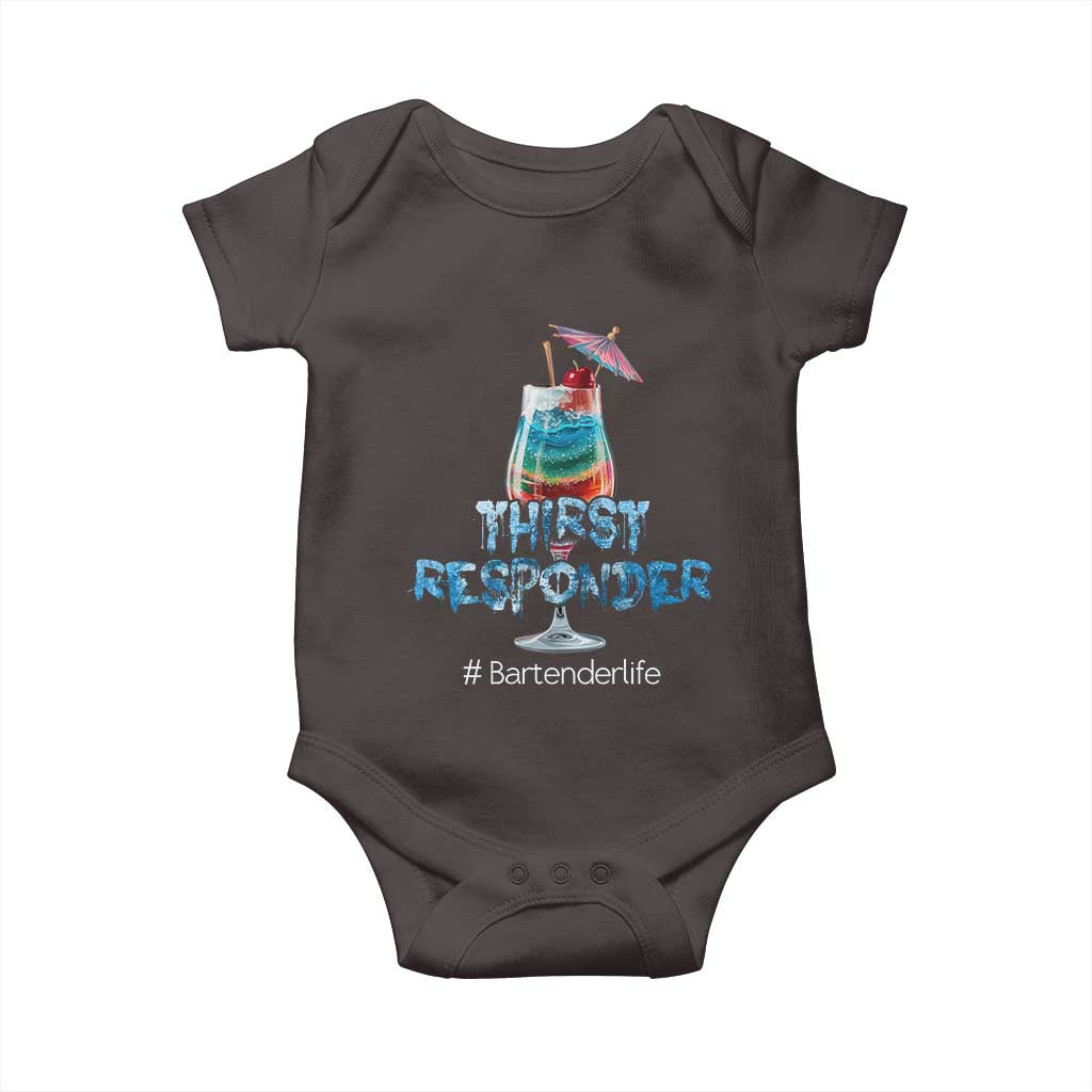 Funny Bartender Baby Onesie Thirst Responder Mixologists TS09 Dark Chocolate Print Your Wear