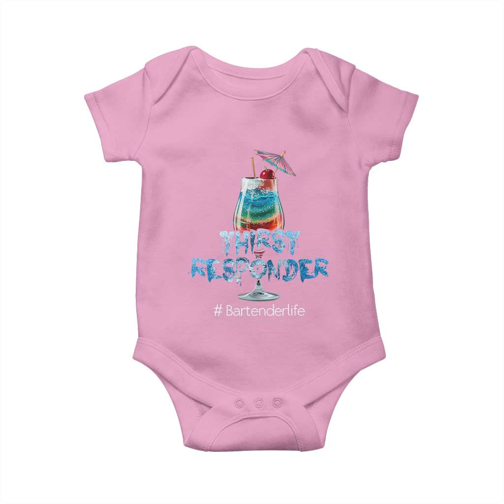 Funny Bartender Baby Onesie Thirst Responder Mixologists TS09 Light Pink Print Your Wear