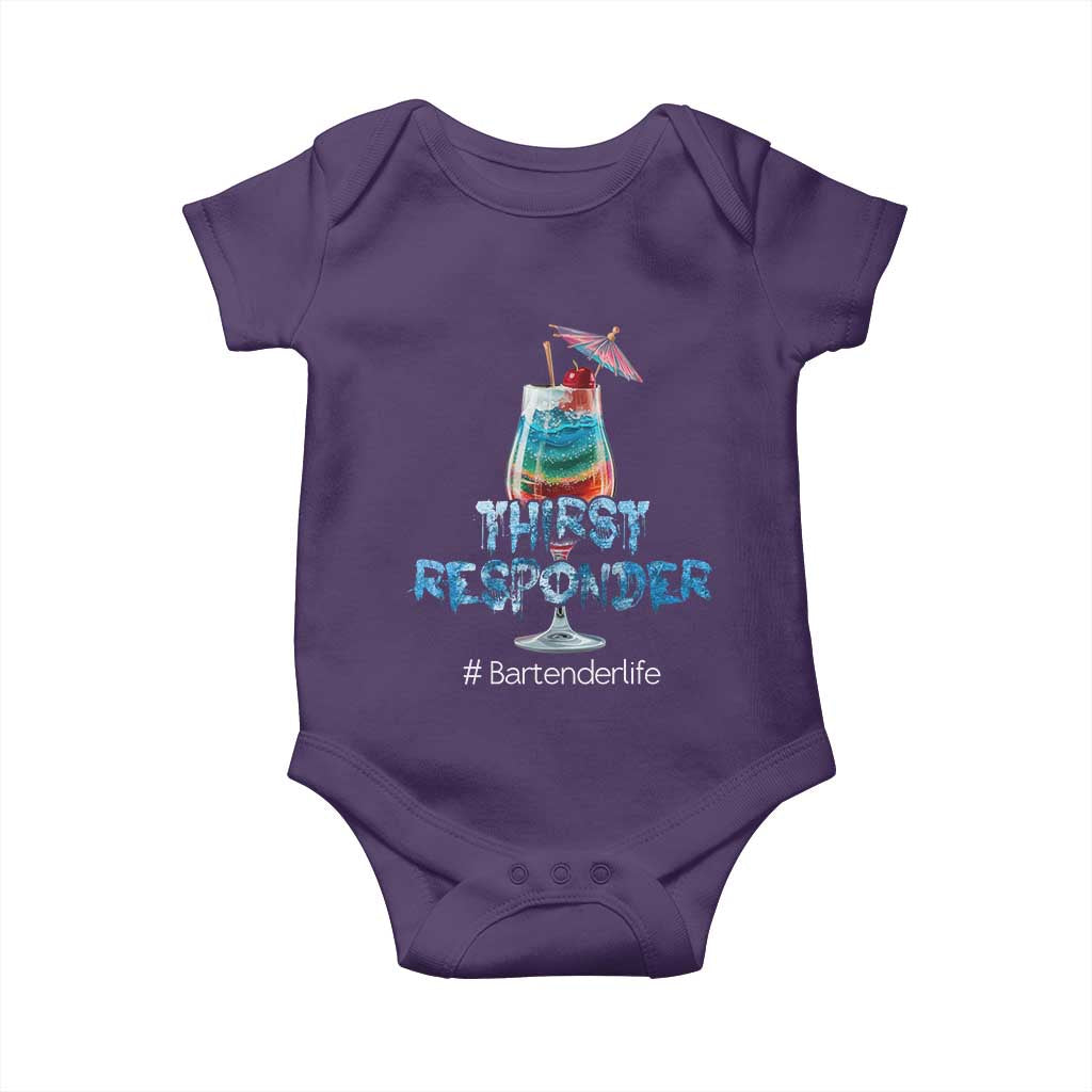 Funny Bartender Baby Onesie Thirst Responder Mixologists TS09 Purple Print Your Wear