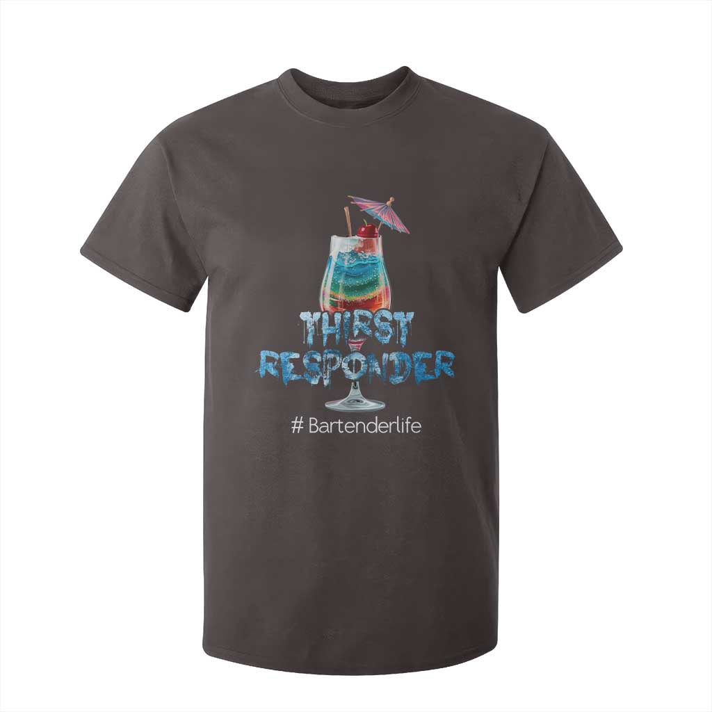 Funny Bartender T Shirt For Kid Thirst Responder Mixologists TS09 Dark Chocolate Print Your Wear
