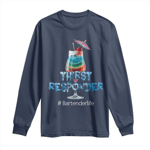 Funny Bartender Long Sleeve Shirt Thirst Responder Mixologists TS09 Navy Print Your Wear