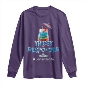 Funny Bartender Long Sleeve Shirt Thirst Responder Mixologists TS09 Purple Print Your Wear