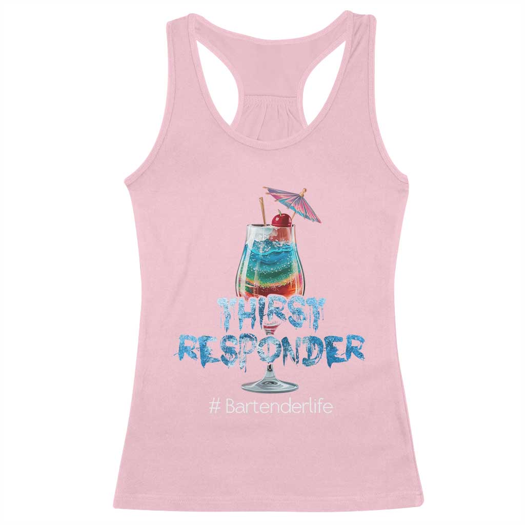 Funny Bartender Racerback Tank Top Thirst Responder Mixologists TS09 Light Pink Print Your Wear