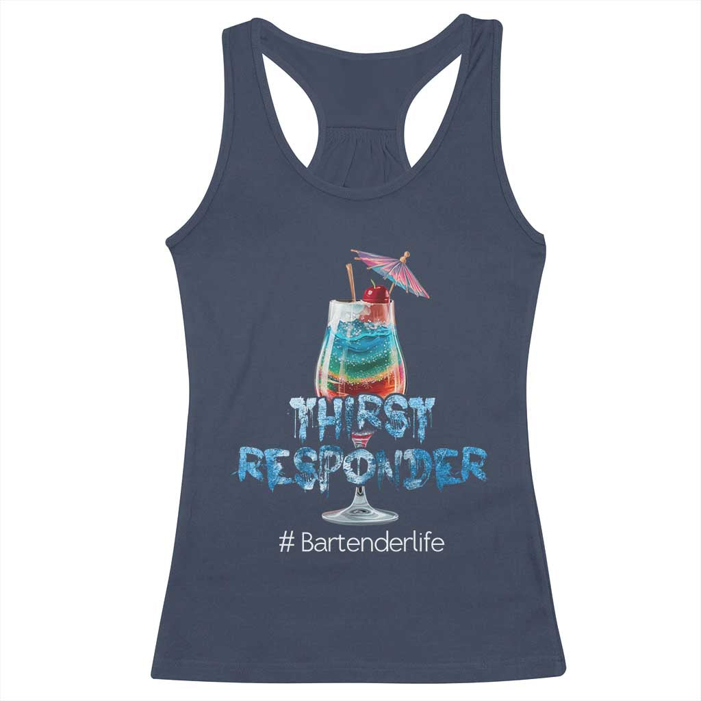 Funny Bartender Racerback Tank Top Thirst Responder Mixologists TS09 Navy Print Your Wear