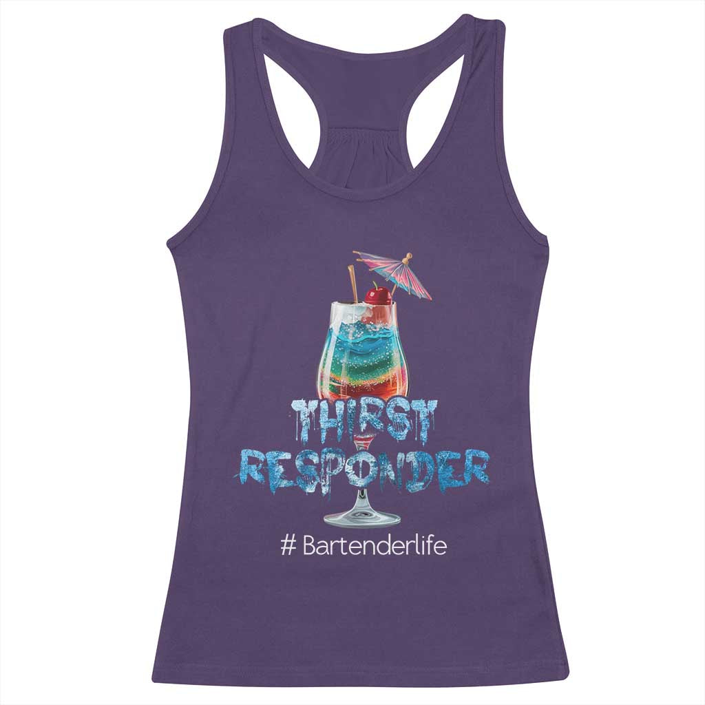 Funny Bartender Racerback Tank Top Thirst Responder Mixologists TS09 Purple Print Your Wear