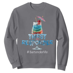Funny Bartender Sweatshirt Thirst Responder Mixologists TS09 Charcoal Print Your Wear