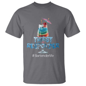 Funny Bartender T Shirt Thirst Responder Mixologists TS09 Charcoal Print Your Wear