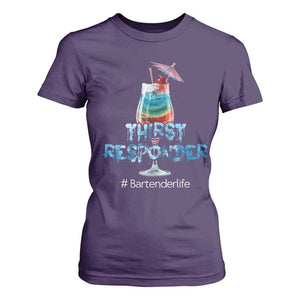 Funny Bartender T Shirt For Women Thirst Responder Mixologists TS09 Purple Print Your Wear