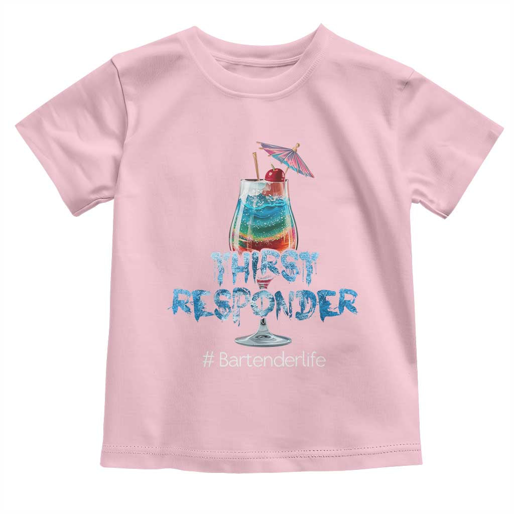 Funny Bartender Toddler T Shirt Thirst Responder Mixologists TS09 Light Pink Print Your Wear