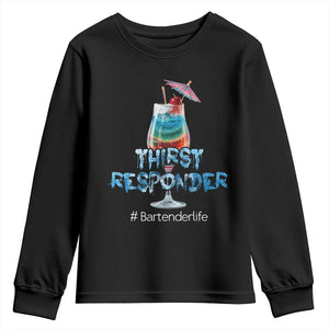Funny Bartender Youth Sweatshirt Thirst Responder Mixologists TS09 Black Print Your Wear