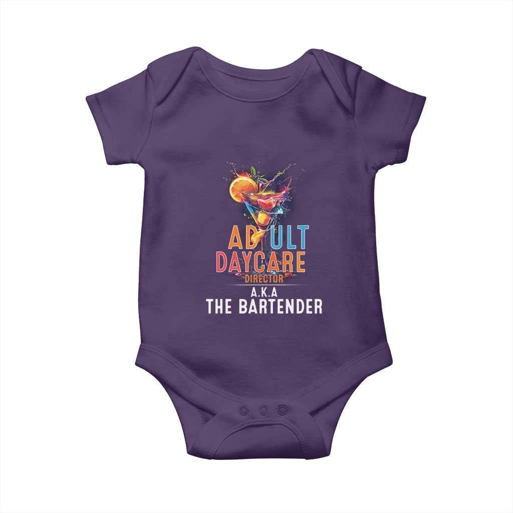 Funny Adult Daycare Director Aka The Bartender Baby Onesie TS09 Purple Print Your Wear