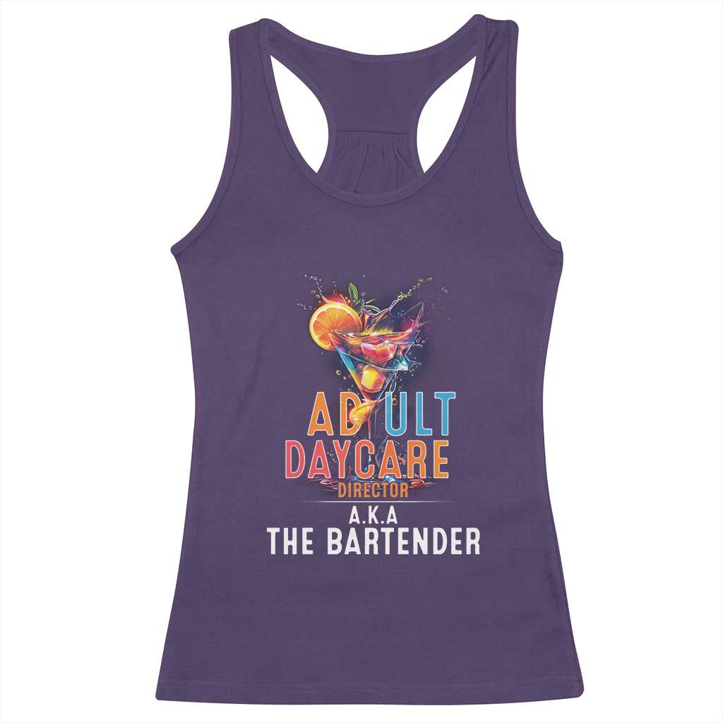 Funny Adult Daycare Director Aka The Bartender Racerback Tank Top TS09 Purple Print Your Wear