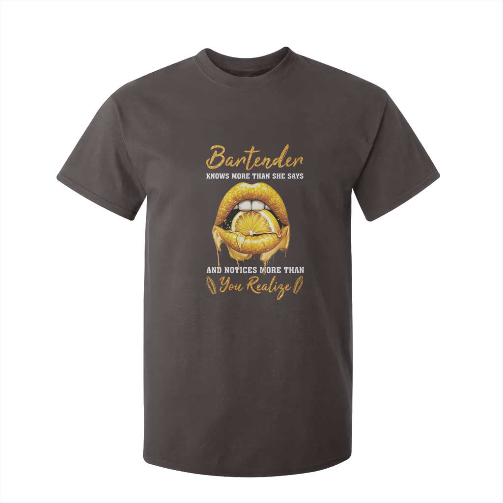 Bartender T Shirt For Kid Knows More Than She Says TS09 Dark Chocolate Print Your Wear