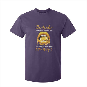 Bartender T Shirt For Kid Knows More Than She Says TS09 Purple Print Your Wear