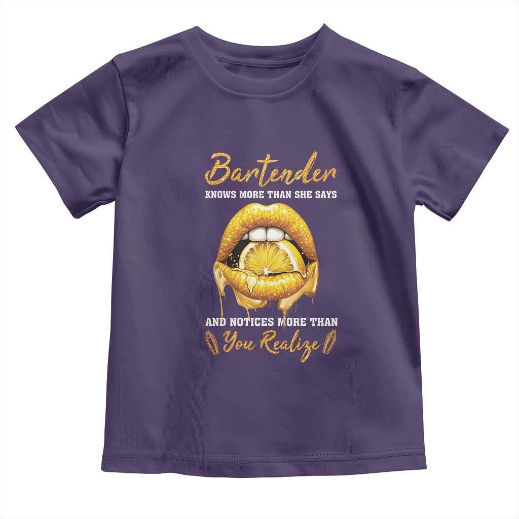 Bartender Toddler T Shirt Knows More Than She Says TS09 Purple Print Your Wear