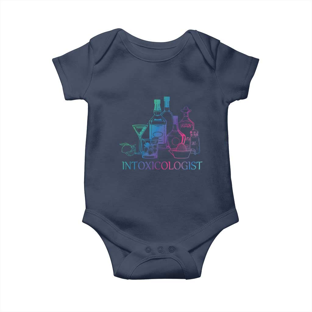 Funny Bartender Intoxicologist Baby Onesie TS09 Navy Print Your Wear