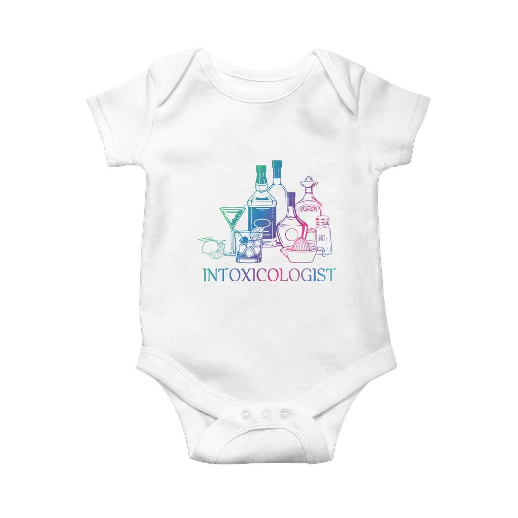 Funny Bartender Intoxicologist Baby Onesie TS09 White Print Your Wear