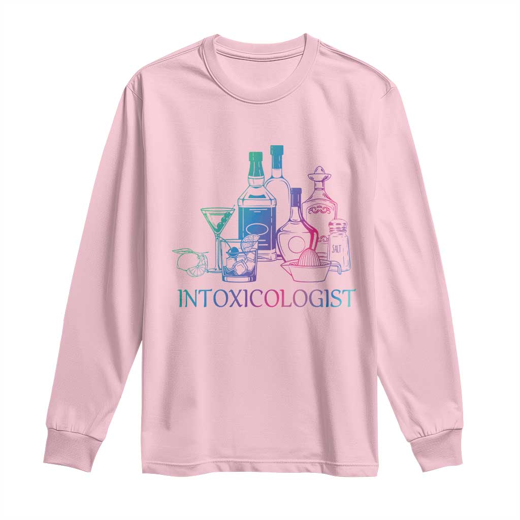 Funny Bartender Intoxicologist Long Sleeve Shirt TS09 Light Pink Print Your Wear