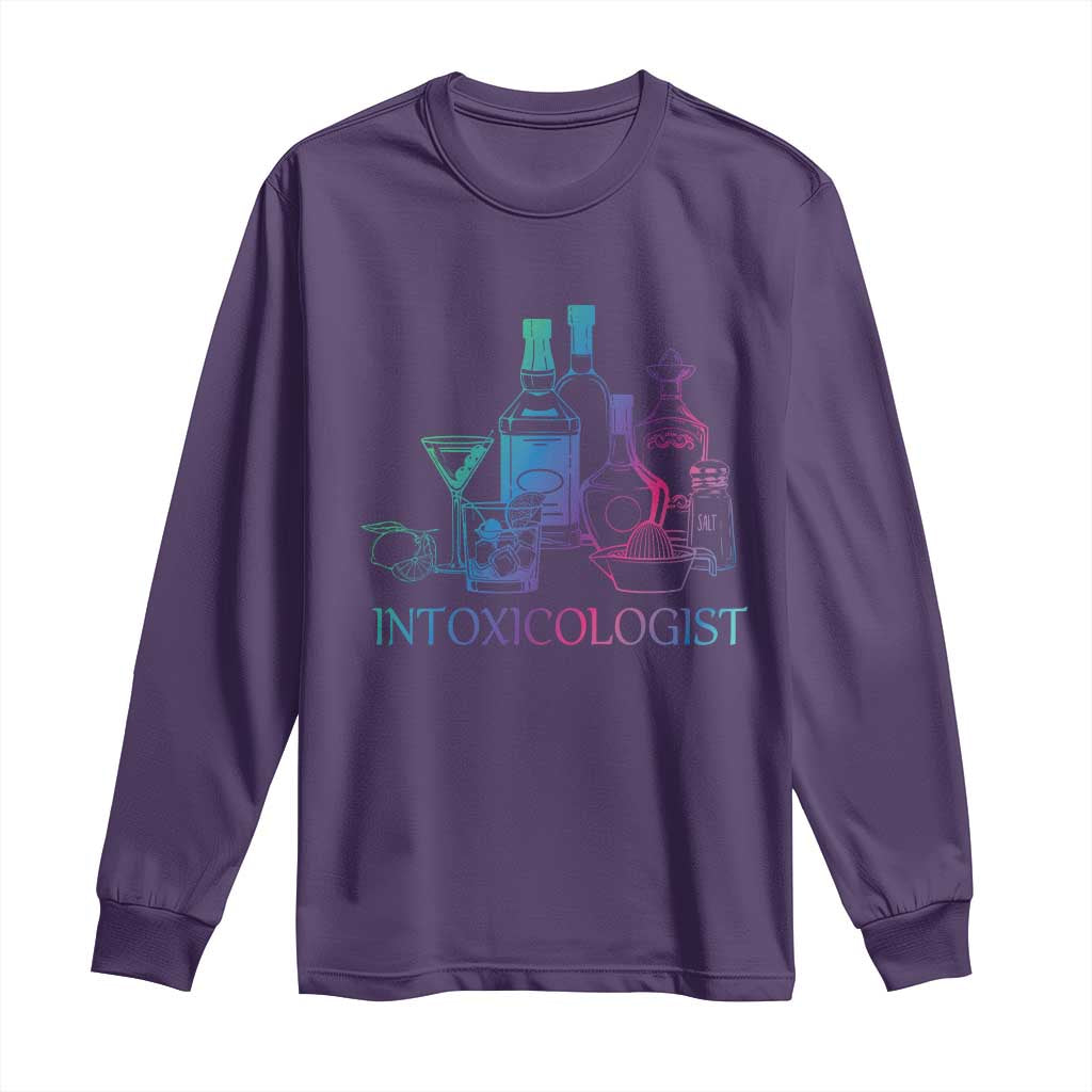Funny Bartender Intoxicologist Long Sleeve Shirt TS09 Purple Print Your Wear