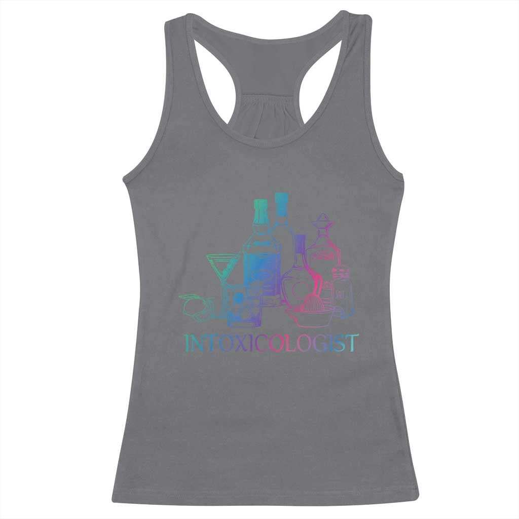 Funny Bartender Intoxicologist Racerback Tank Top TS09 Charcoal Print Your Wear