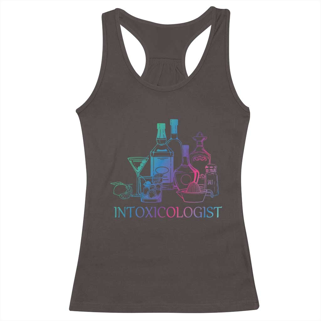 Funny Bartender Intoxicologist Racerback Tank Top TS09 Dark Chocolate Print Your Wear