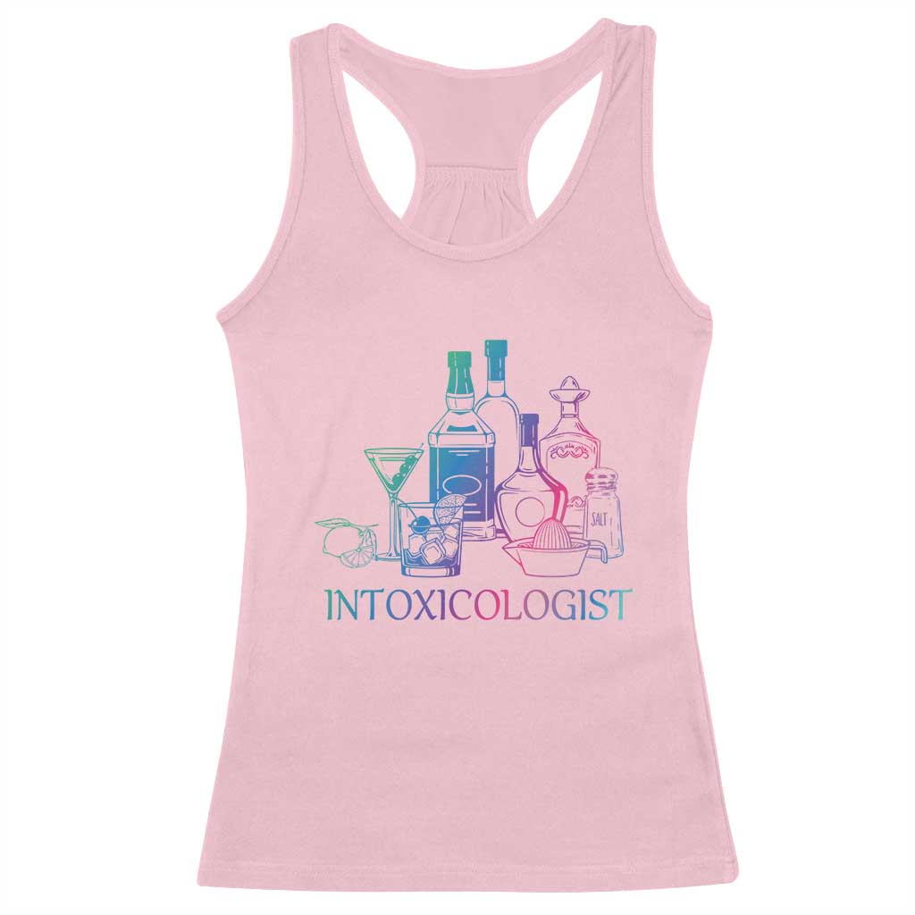 Funny Bartender Intoxicologist Racerback Tank Top TS09 Light Pink Print Your Wear