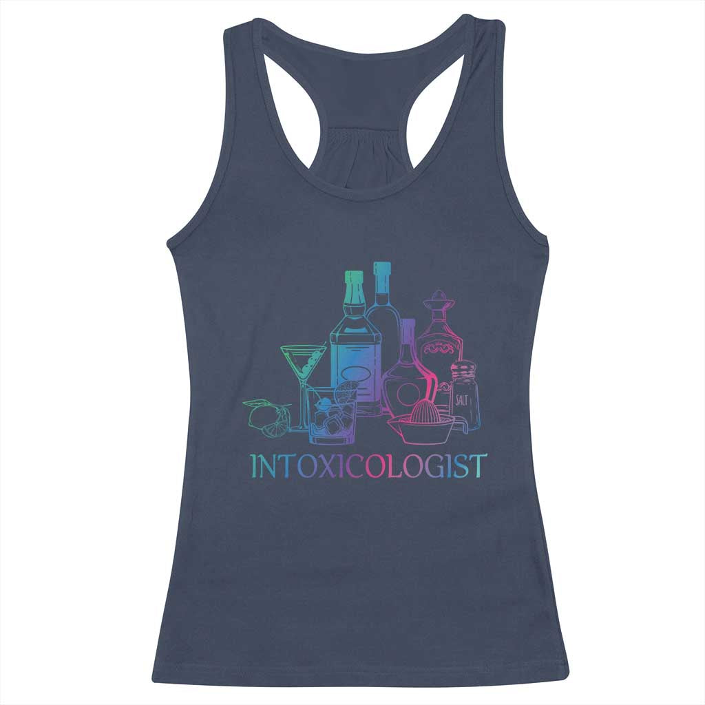 Funny Bartender Intoxicologist Racerback Tank Top TS09 Navy Print Your Wear