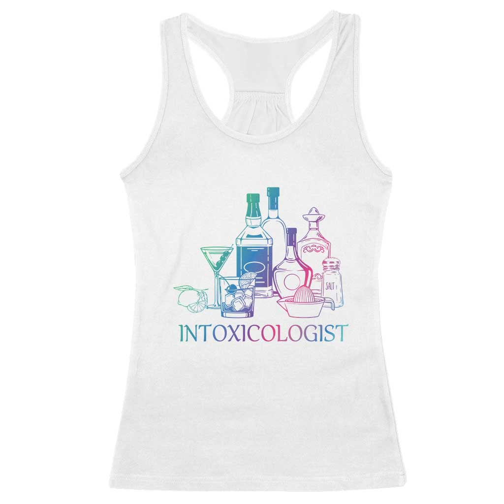 Funny Bartender Intoxicologist Racerback Tank Top TS09 White Print Your Wear