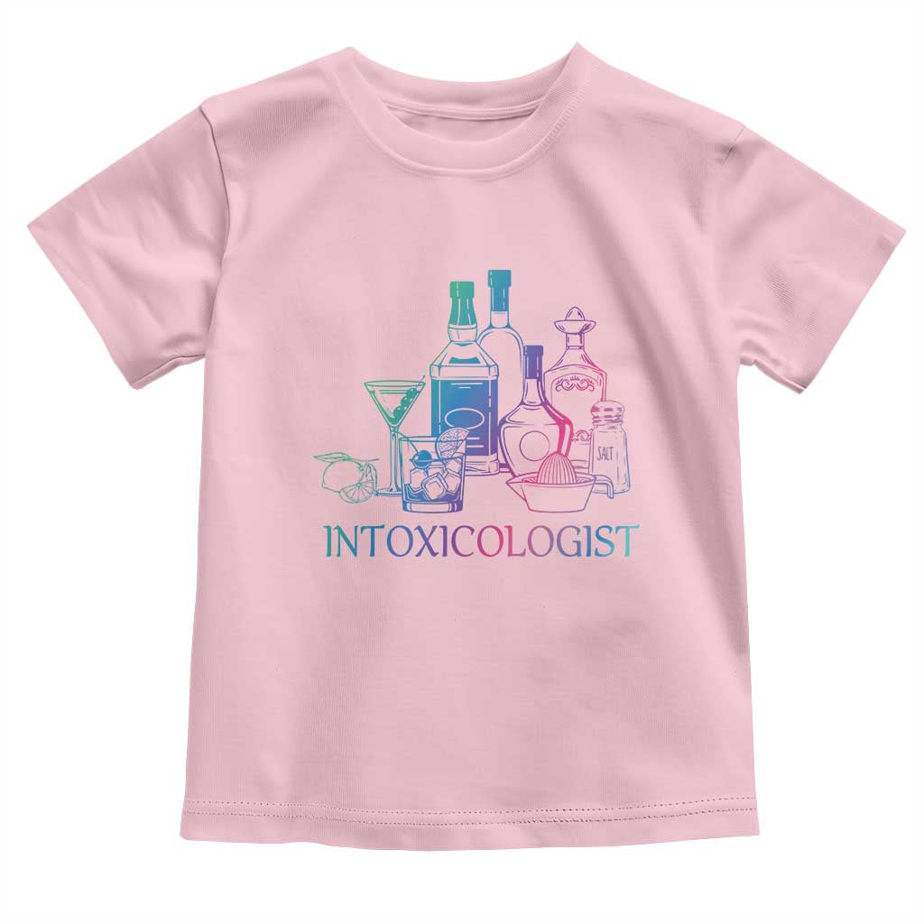 Funny Bartender Intoxicologist Toddler T Shirt TS09 Light Pink Print Your Wear
