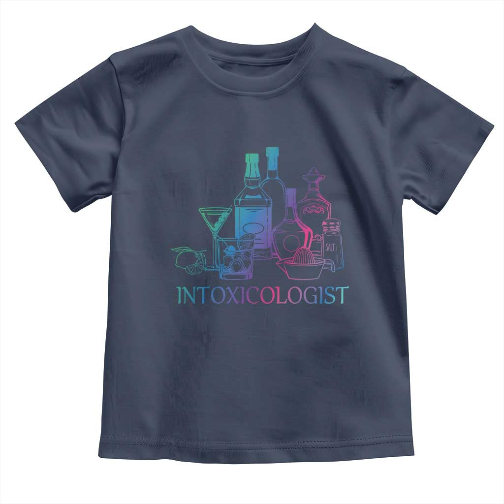 Funny Bartender Intoxicologist Toddler T Shirt TS09 Navy Print Your Wear