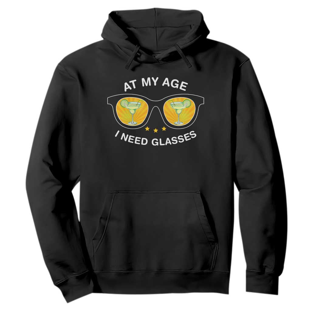 Funny Drinking At My Age I Need Glasses Hoodie TS09 Black Print Your Wear