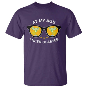 Funny Drinking At My Age I Need Glasses T Shirt TS09 Purple Print Your Wear