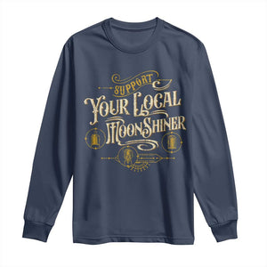 Moonshine Long Sleeve Shirt Support Your Local Moonshiner Drinking TS09 Navy Print Your Wear