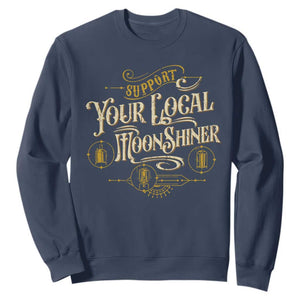 Moonshine Sweatshirt Support Your Local Moonshiner Drinking TS09 Navy Print Your Wear