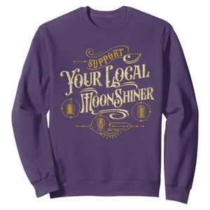 Moonshine Sweatshirt Support Your Local Moonshiner Drinking TS09 Purple Print Your Wear