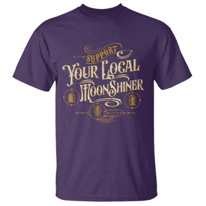 Moonshine T Shirt Support Your Local Moonshiner Drinking TS09 Purple Print Your Wear