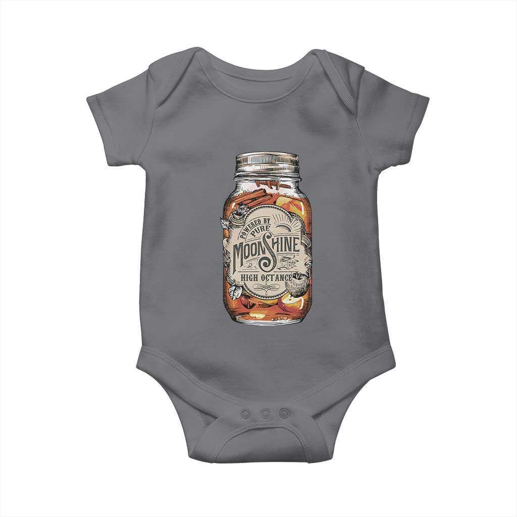 Drinking Powered By Pure Moonshine Baby Onesie TS09 Charcoal Print Your Wear