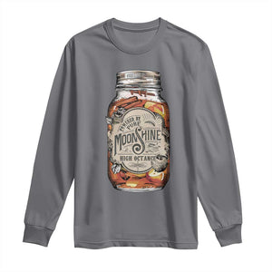 Drinking Powered By Pure Moonshine Long Sleeve Shirt TS09 Charcoal Print Your Wear
