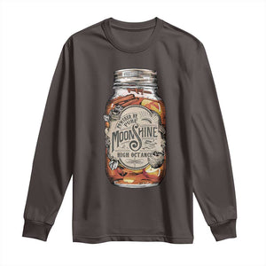 Drinking Powered By Pure Moonshine Long Sleeve Shirt TS09 Dark Chocolate Print Your Wear