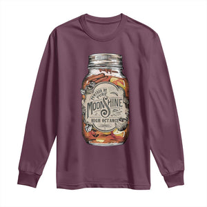 Drinking Powered By Pure Moonshine Long Sleeve Shirt TS09 Maroon Print Your Wear