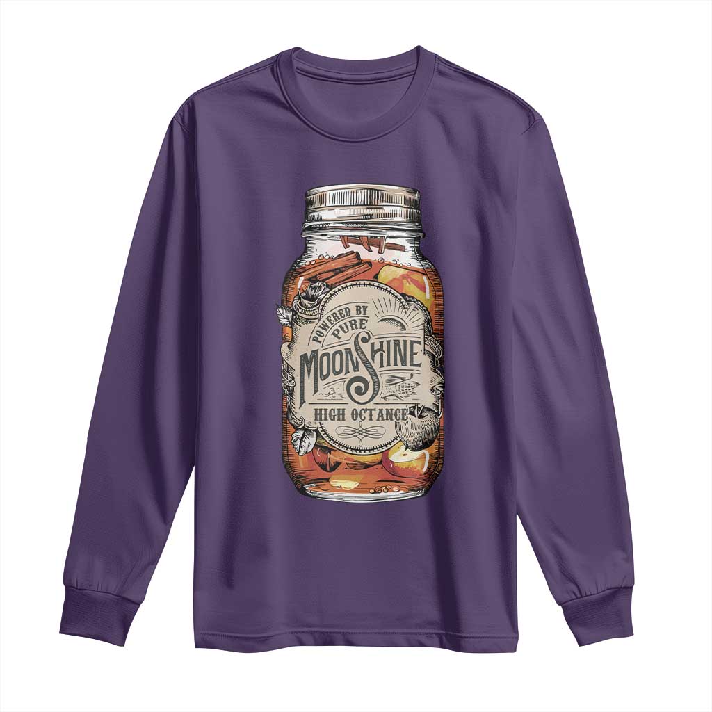 Drinking Powered By Pure Moonshine Long Sleeve Shirt TS09 Purple Print Your Wear