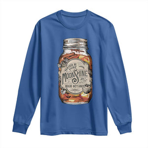 Drinking Powered By Pure Moonshine Long Sleeve Shirt TS09 Royal Blue Print Your Wear
