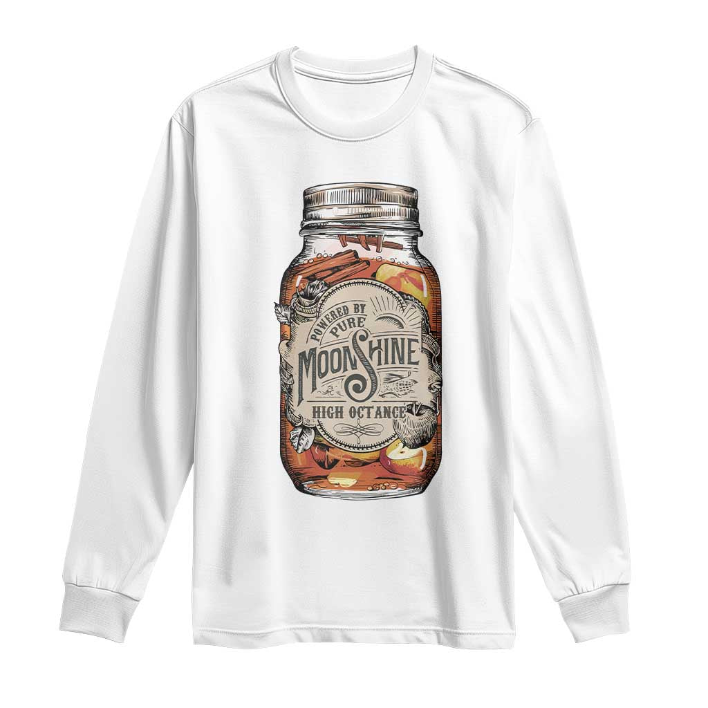 Drinking Powered By Pure Moonshine Long Sleeve Shirt TS09 White Print Your Wear