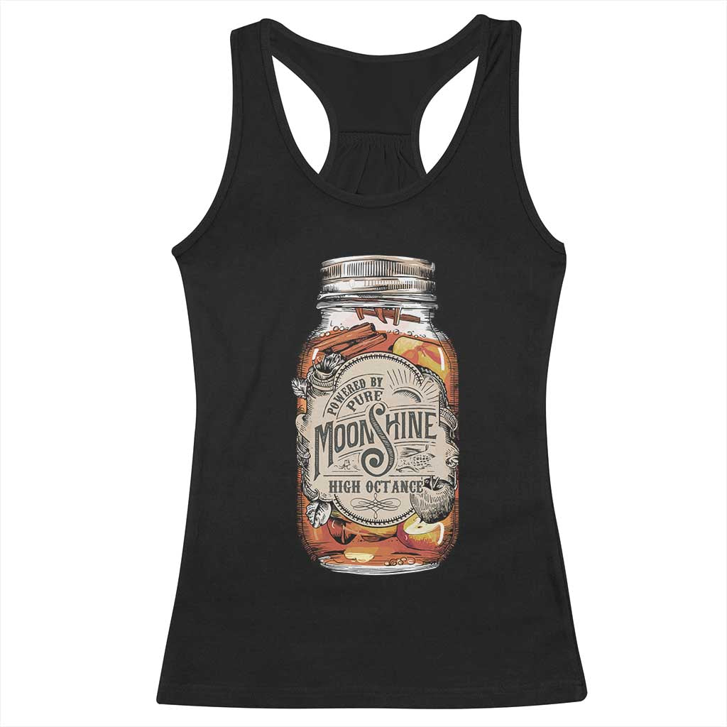 Drinking Powered By Pure Moonshine Racerback Tank Top TS09 Black Print Your Wear