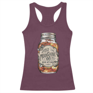 Drinking Powered By Pure Moonshine Racerback Tank Top TS09 Maroon Print Your Wear