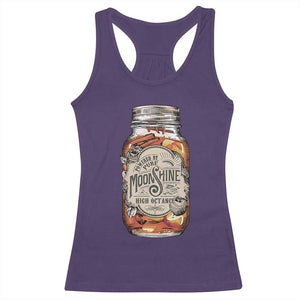 Drinking Powered By Pure Moonshine Racerback Tank Top TS09 Purple Print Your Wear